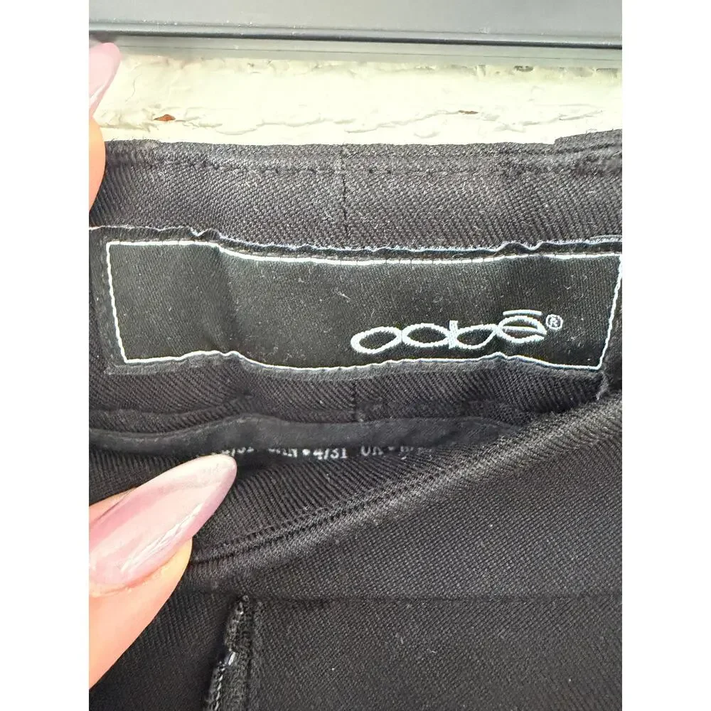 Oobe Black Dress Pants Slim Straight Career Work Size 4 - Picture 5 of 7